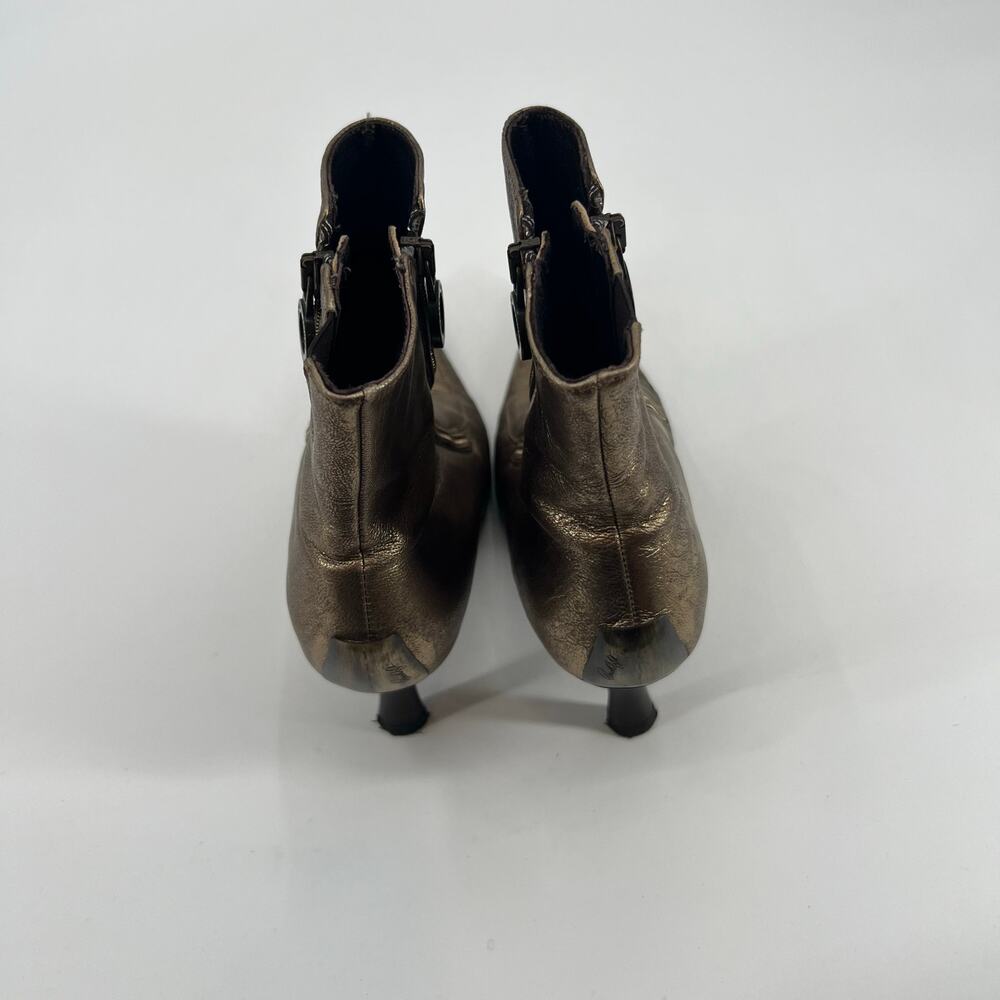 Donald J. Pliner Salona leather bronze metallic bootie gold stilletto size 8 - Picture 12 of 12